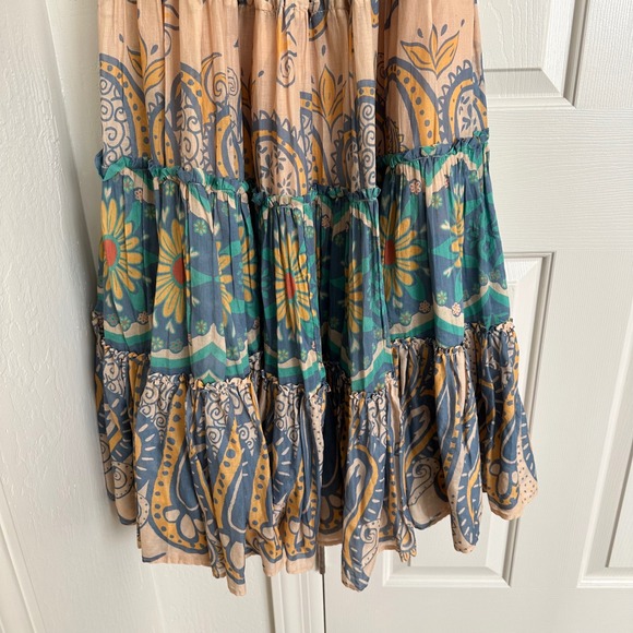 Free People Canyon Rose Tiered Maxi Skirt - Boho Paisley Floral - Size M - Picture 6 of 10